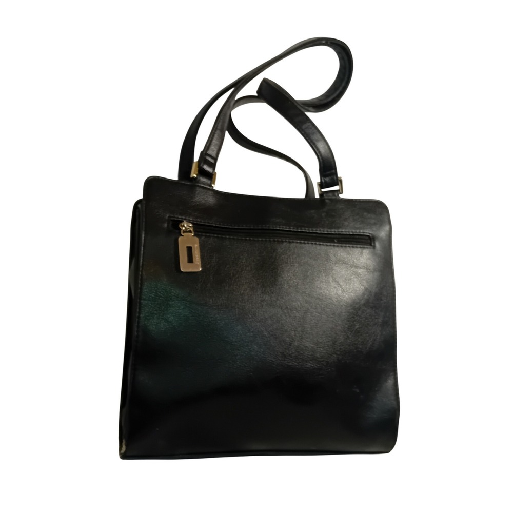 Vintage Liz Claiborne Faux Leather Shoulder Bag Classic Structured Handbag Purse